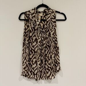 ADiva Size M Animal Print Tie Top Sleeveless Blouse - EUC